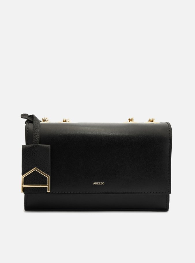 Bolsa Tiracolo Preta Couro Abraccio Pequena