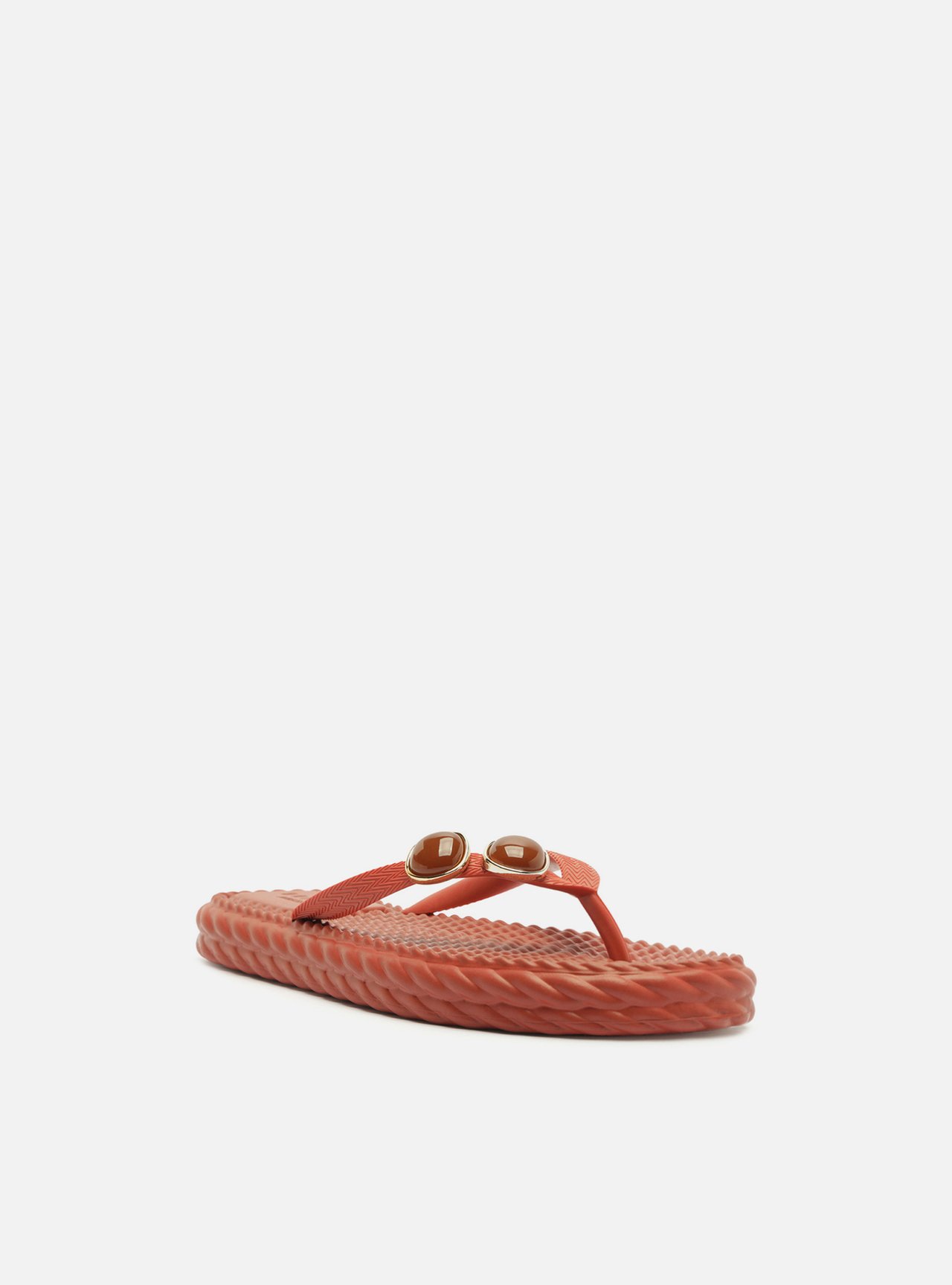 Chinelo de Dedo Terracota Marrocos Flip Flop Pedras — foto 2