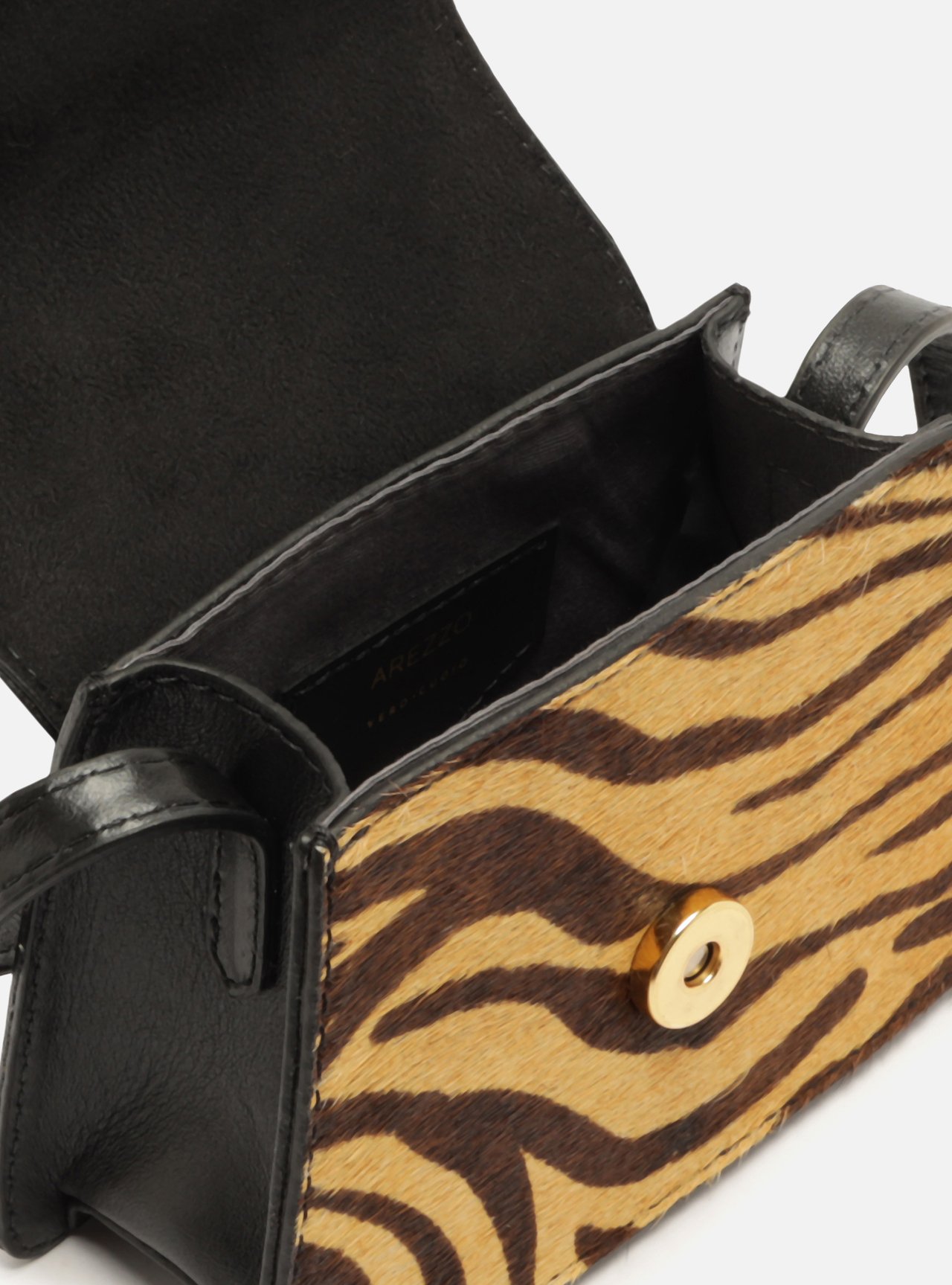 Bolsa Tiracolo Animal Print Couro Pequena — foto 4