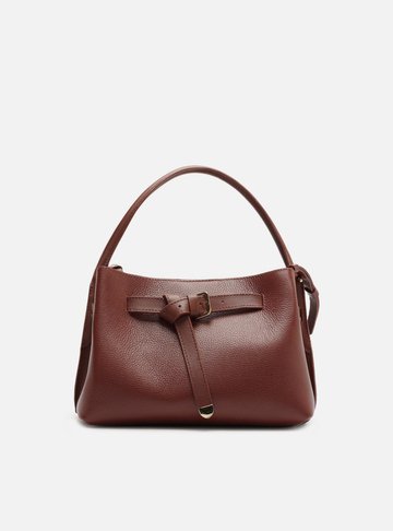 Arezzo — Bolsa Tote Marrom Couro Média Fivela