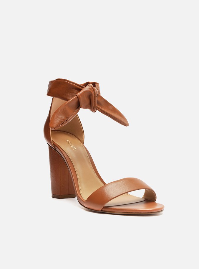 Sandália Marrom Caramel Couro Salto Bloco Isabelli