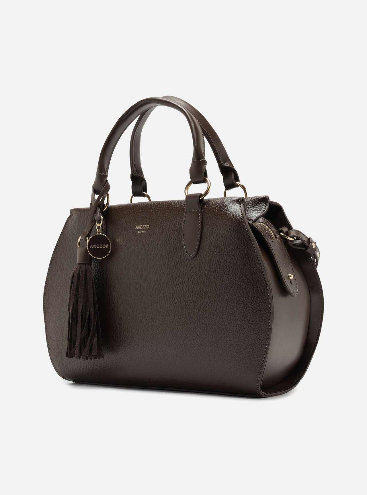Bolsa Tote Marrom Grande Bag Charm Duplo — foto 2