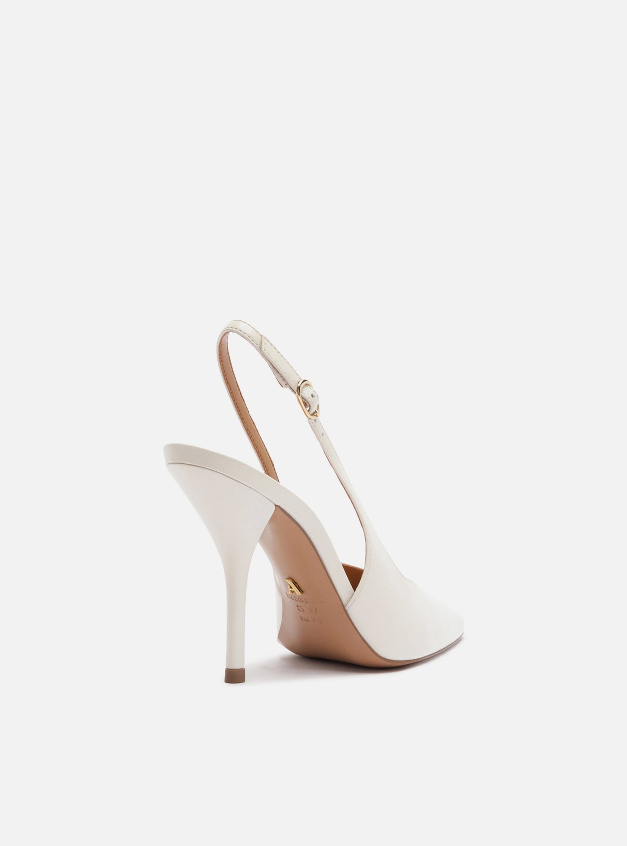 Scarpin Branco Couro Salto Fino Slingback — foto 3