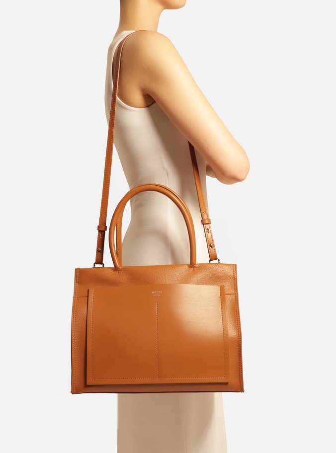 Bolsa Shopping Marrom Grande Bolso Recorte