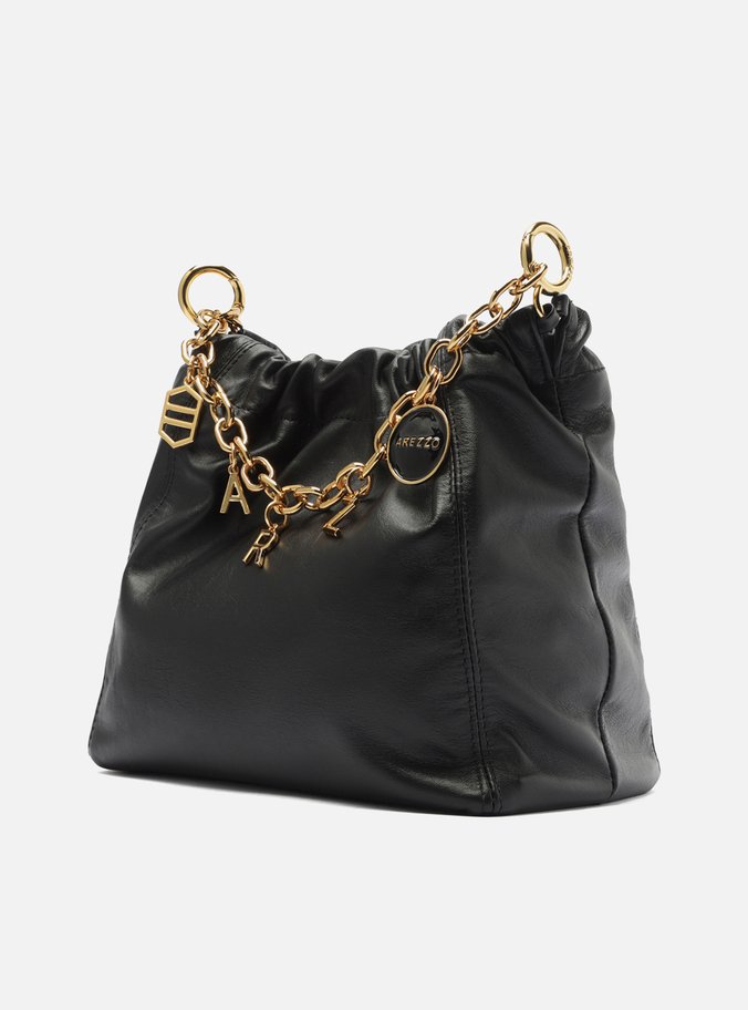 Bolsa Tiracolo Preta Couro Olívia Pequena