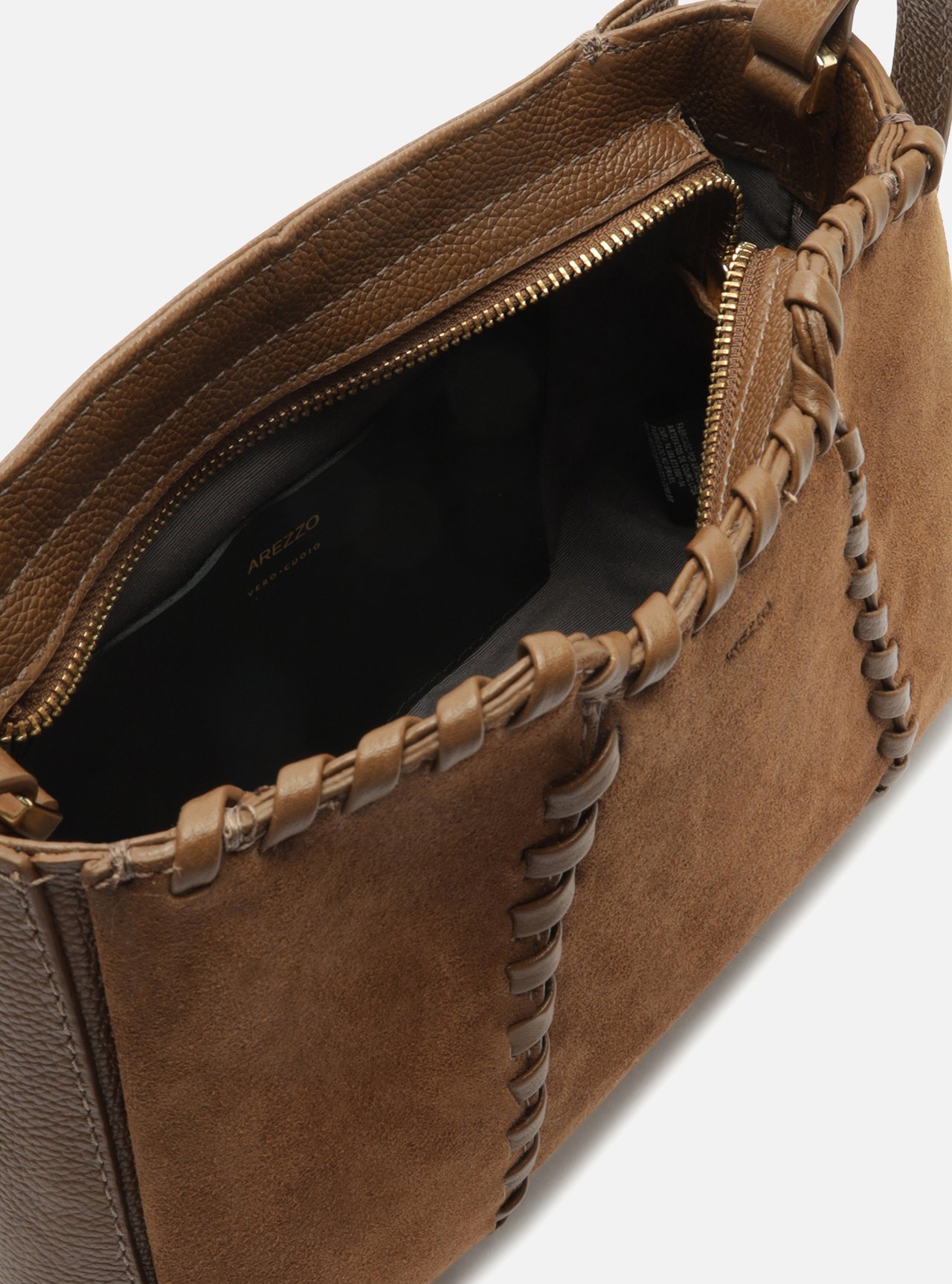 Bolsa Tiracolo Marrom Couro Média Acamurçada — foto 4