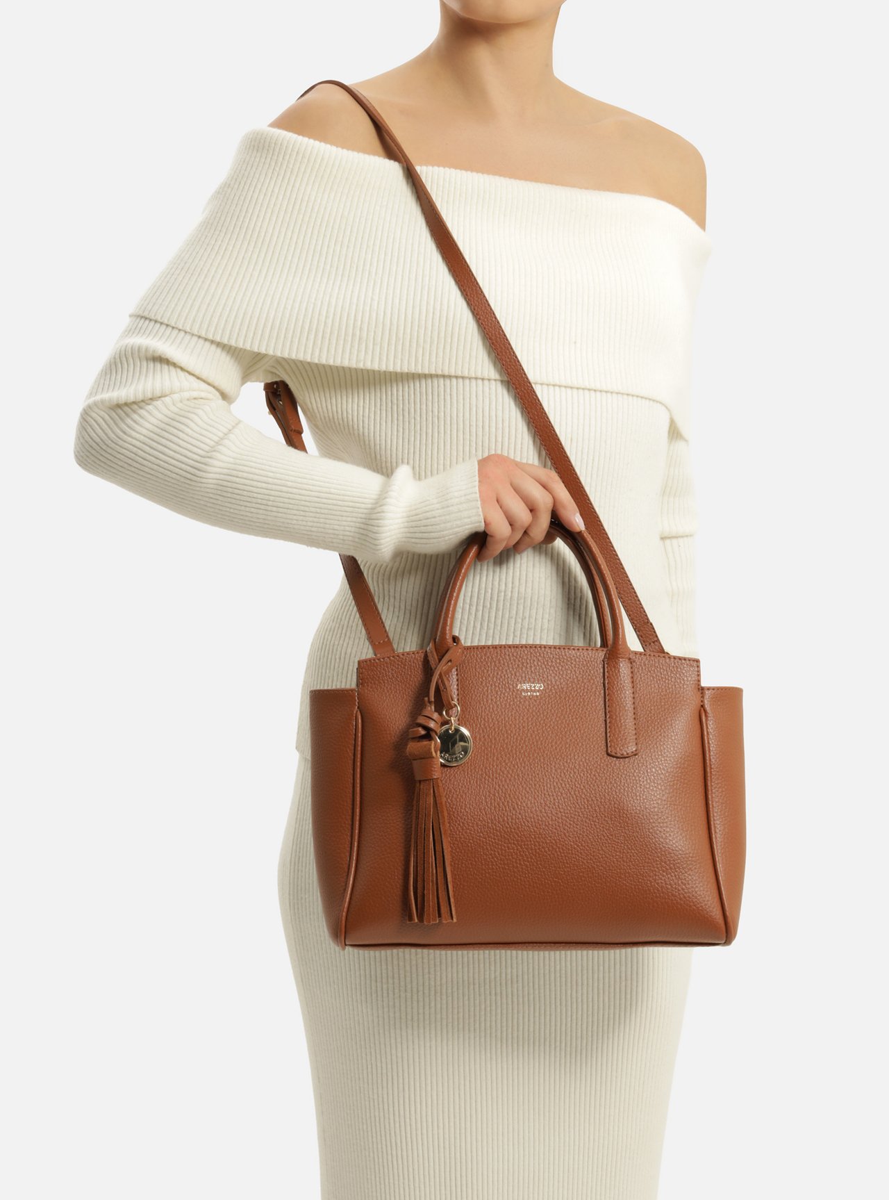 Bolsa Tote Marrom Textura Grande Charms — foto 6