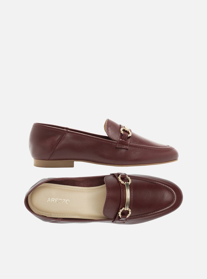 Mocassim Vermelho Couro Bridão
