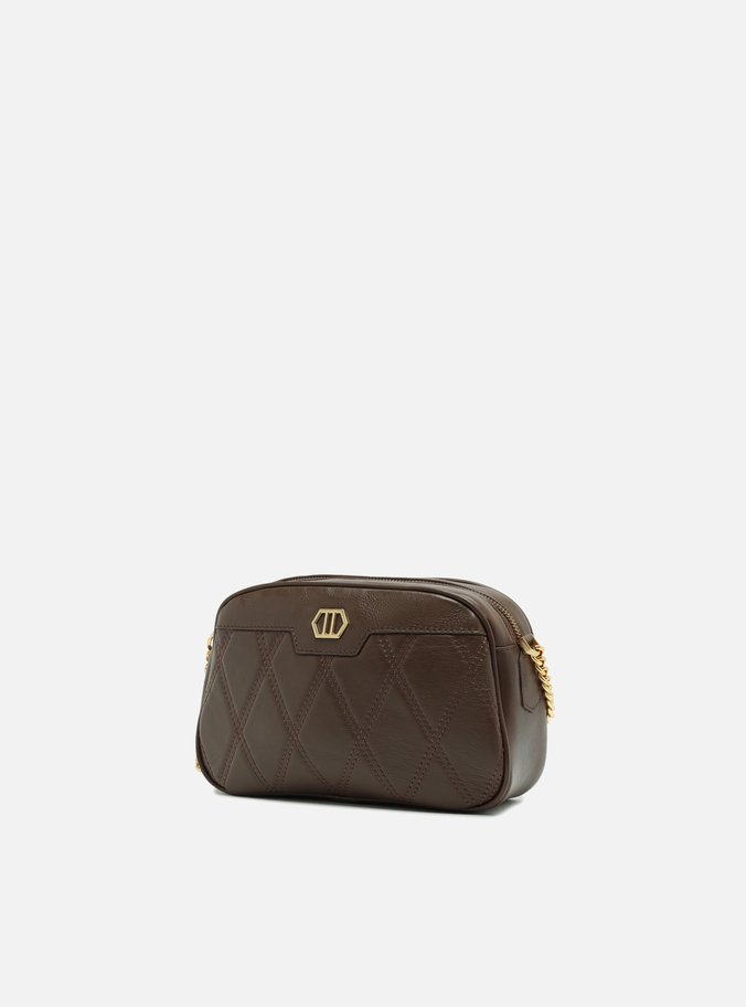 Bolsa Tiracolo Marrom Couro Matelassê Pequena