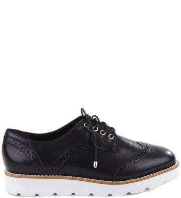 Oxford Couro Solado Branco Preto