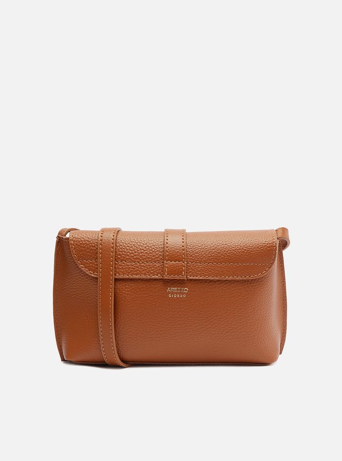 Bolsa Tiracolo Marrom Pequena Tira Metal