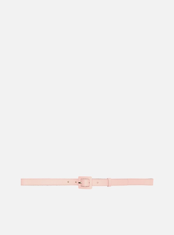 Cinto Rosa Couro Jane Fino