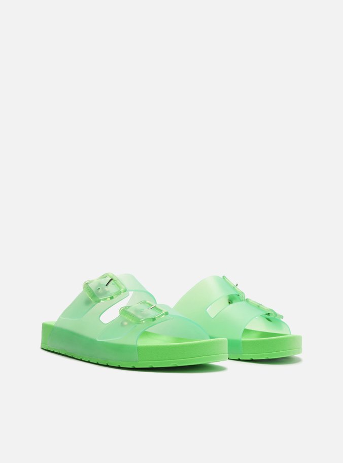 Chinelo Slide Verde Fivelas Brizza