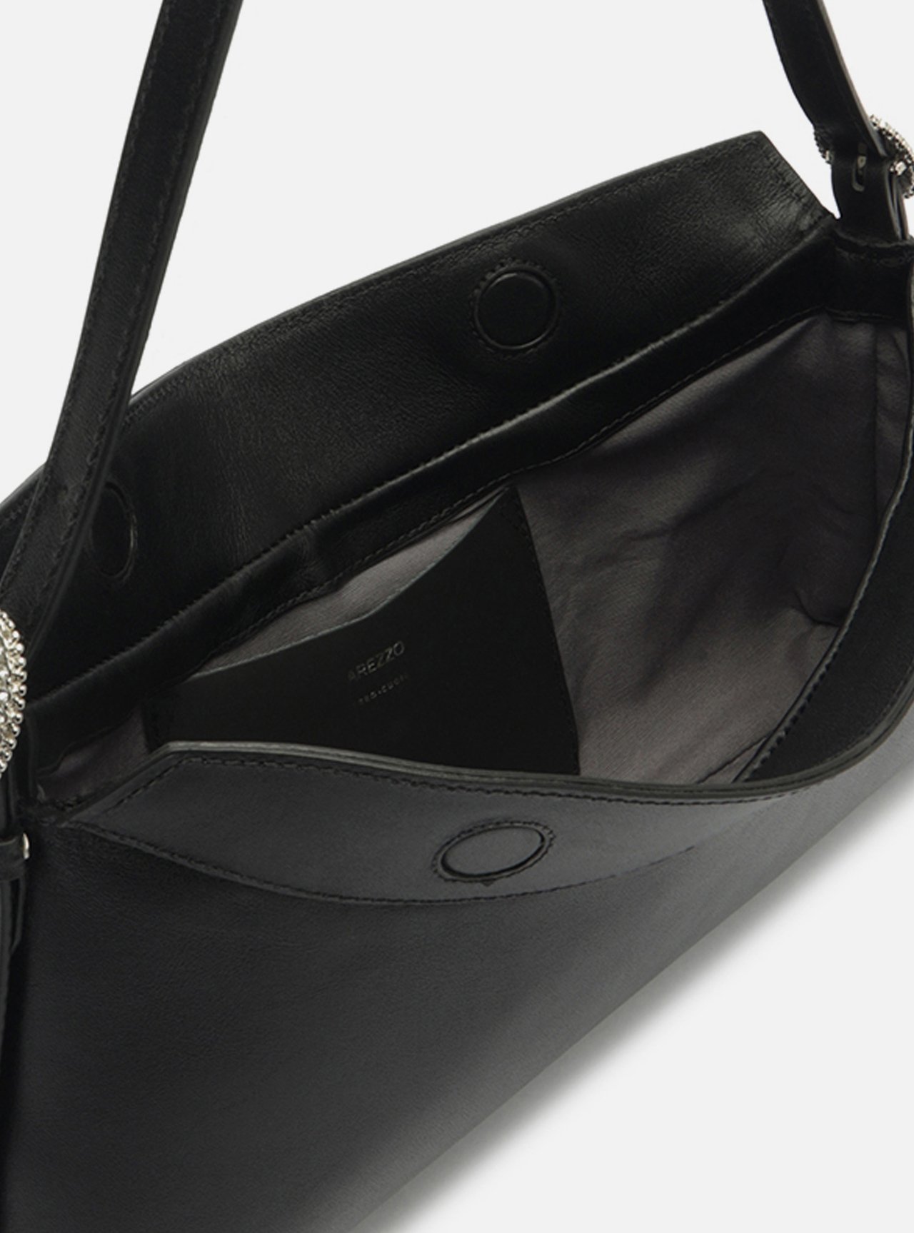 Bolsa Shoulder Preta Couro Grande Básica — foto 4