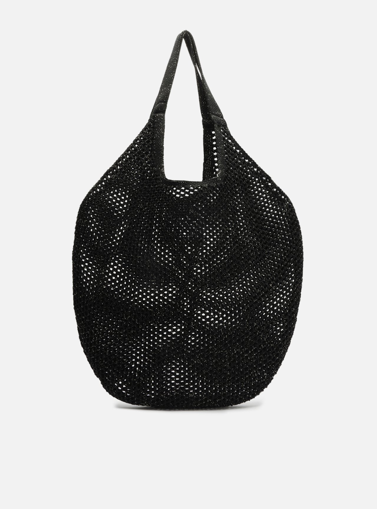 Bolsa Shopping Preta Crochê Mayra Glam Grande — foto 3