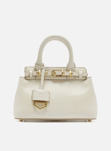Bolsa Tote Off-White Couro Pequena Bag Charm Victória