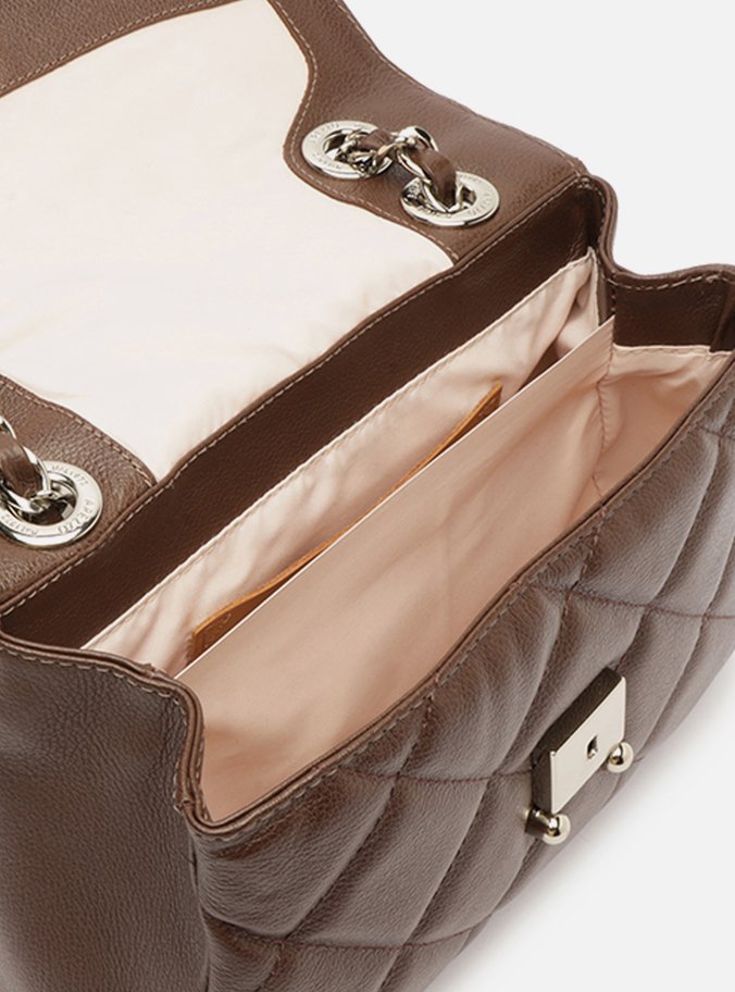 Bolsa Tiracolo Marrom Couro Mizz Média