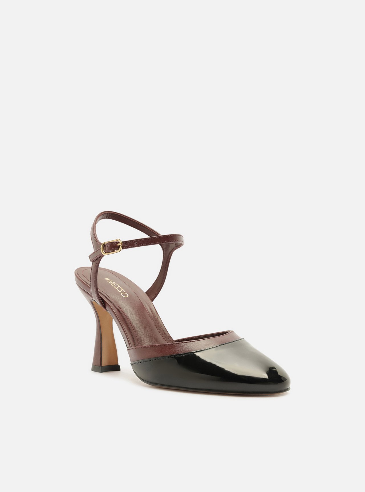 Scarpin Multicolorido Salto Geométrico Fivela Slingback — foto 2