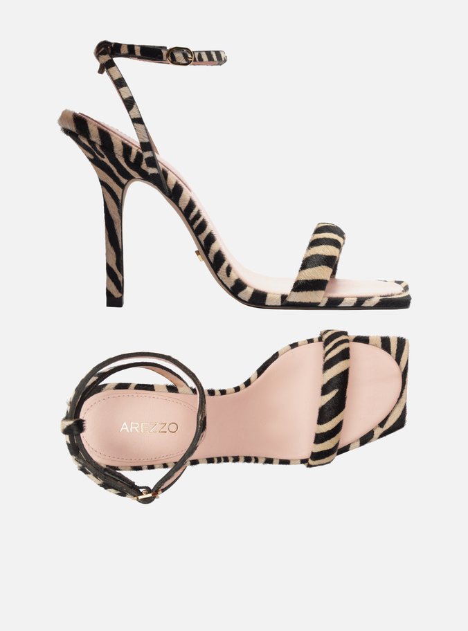 Sandália Animal Print Bico Quadrado