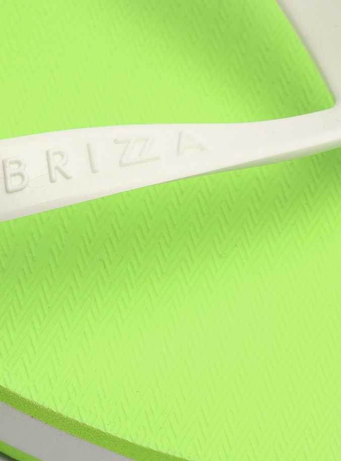 Chinelo Verde Neon e Branco Plataforma Brizza