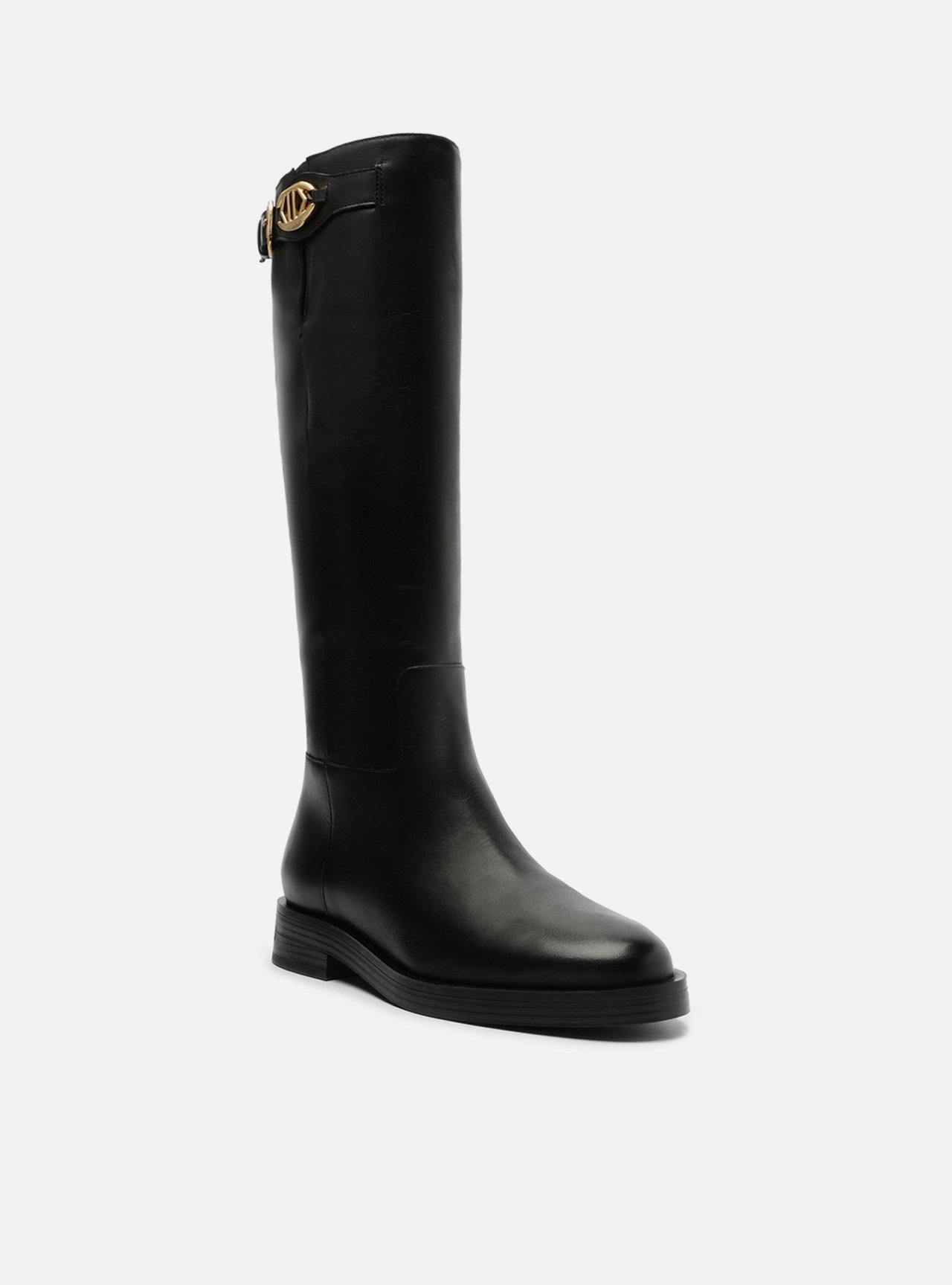 Bota Preta Couro Cano Longo Montaria Metal — foto 2