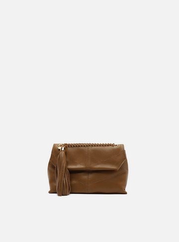 Arezzo — Bolsa Tiracolo Caramelo Couro Ísis Pequena