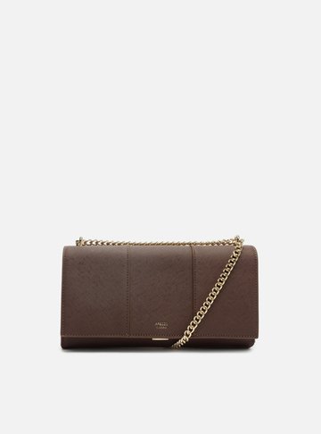 Arezzo — Bolsa Tiracolo Marrom Média Fecho Dourado Corrente