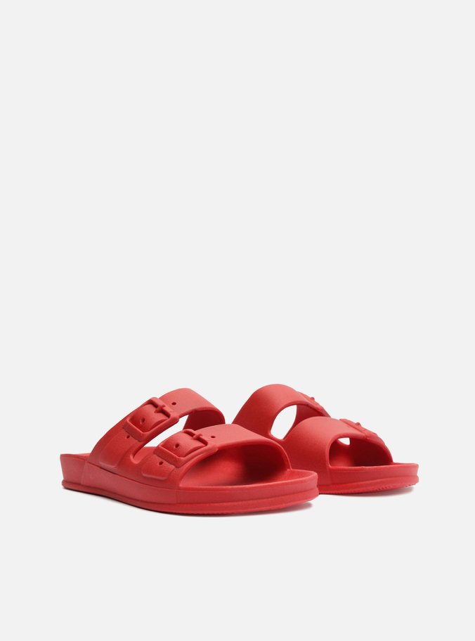 Chinelo Slide Vermelho Fivelas Brizza