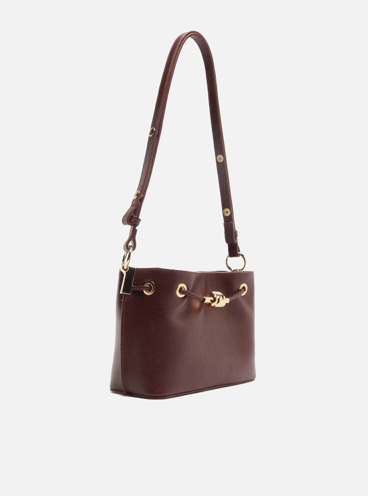 Bolsa Tiracolo Preta Couro Pequena Tressê Metais — foto 5