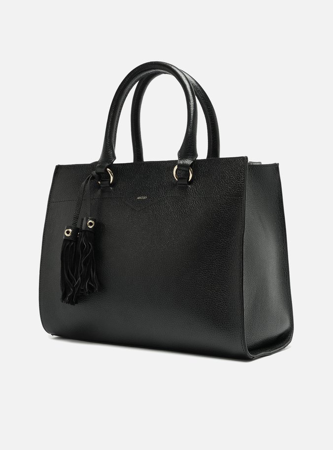 Bolsa Tote Preta Couro Grande Barbicacho