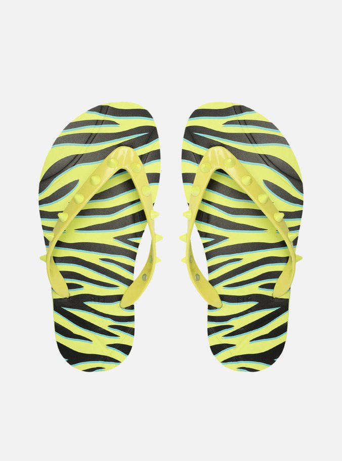 Chinelo de Dedo Multicolorido Estampa Brizza Rock