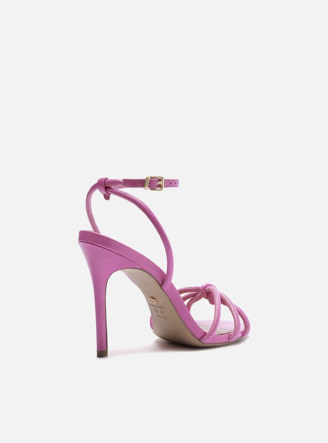 Sandália Rosa Salto Fino Custom Anklet