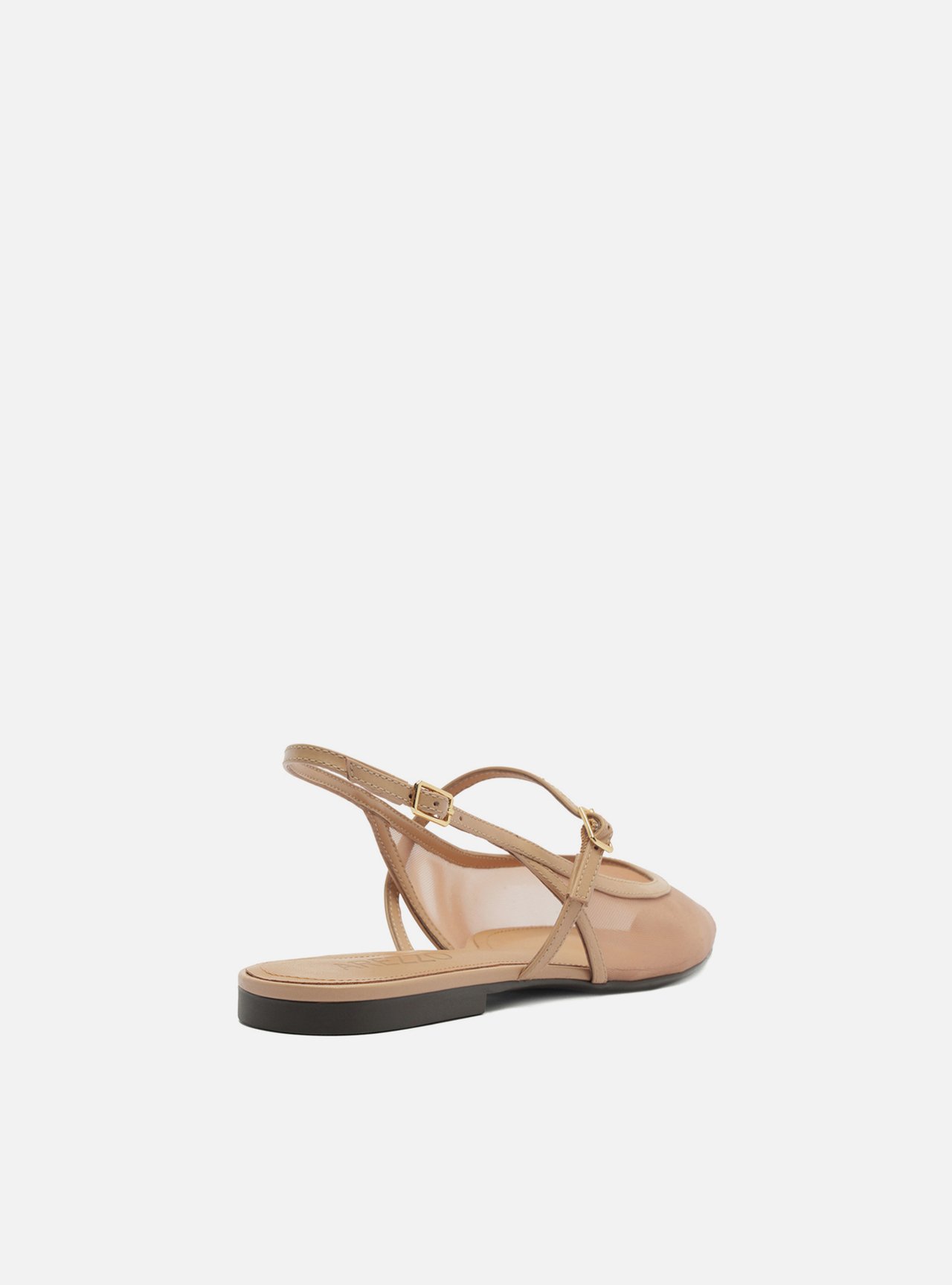 Sapatilha Marrom Tela Slingback Tiras Fivelas — foto 3