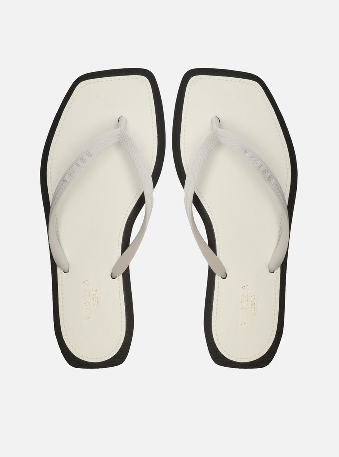 Chinelo de Dedo Branco Square Palmilha Branca