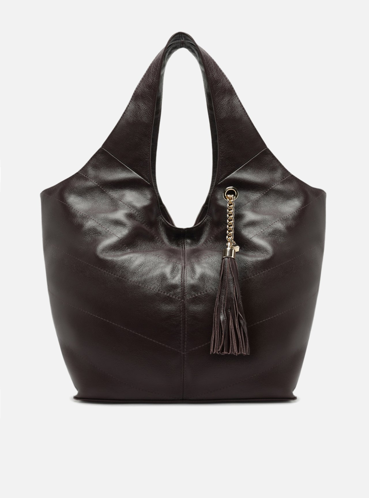 Bolsa Hobo Marrom Couro Ísis Grande — foto 1