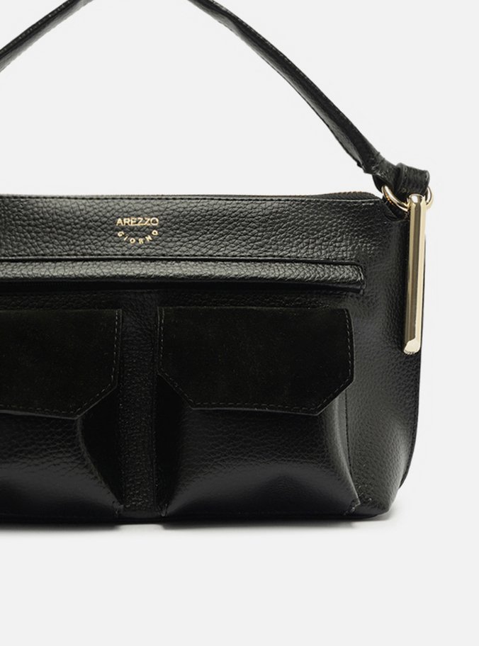 Bolsa Tiracolo Preta Média Bolsos Camurcina
