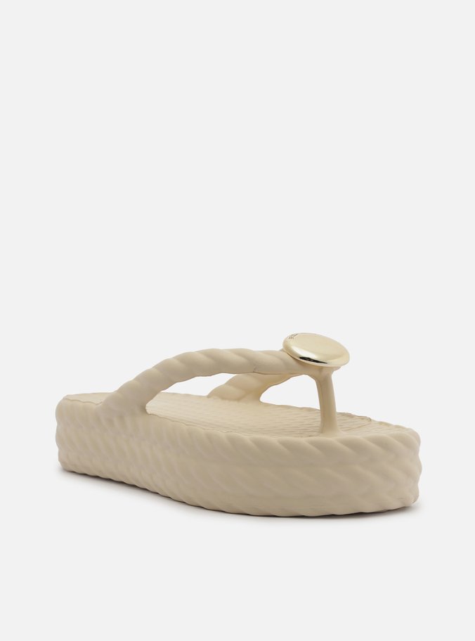 Sandália Branca Flatform Marrocos Mid Metal