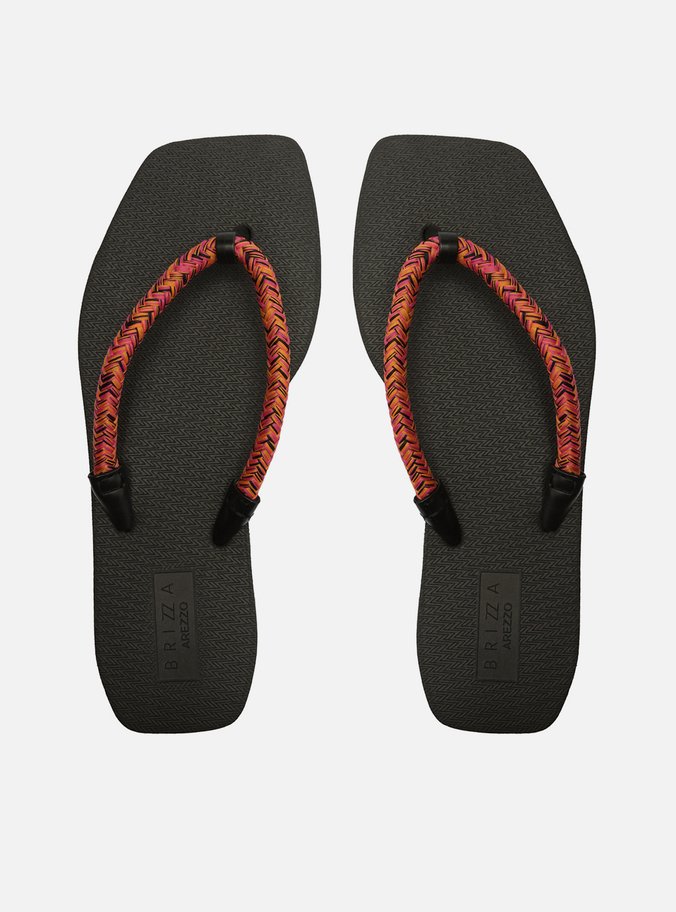 Chinelo Preto Cordão Croche