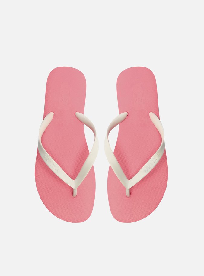 Chinelo Rosa Neon e Branco Plataforma Brizza