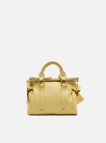 Bolsa Tote Amarela Couro Pequena Alças Mix