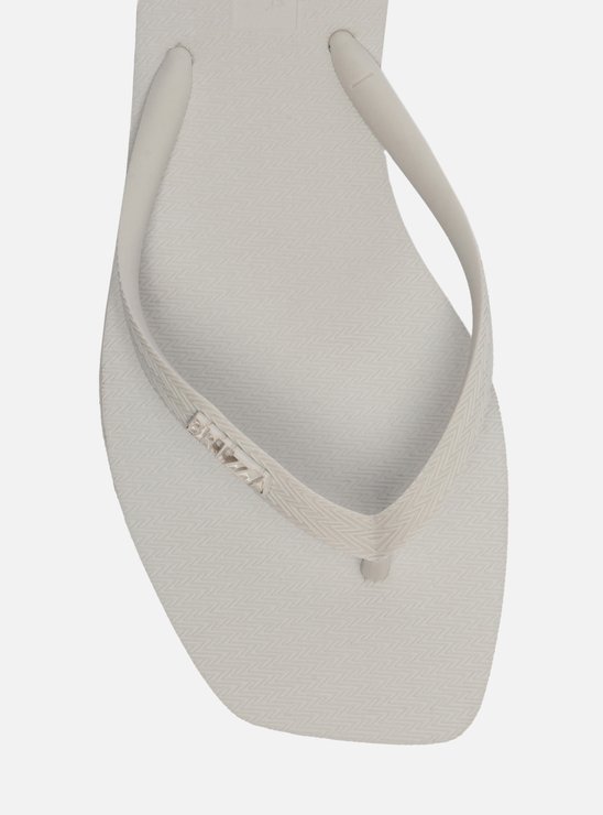 Chinelo de Dedo Branco Bico Quadrado Tiras Brizza