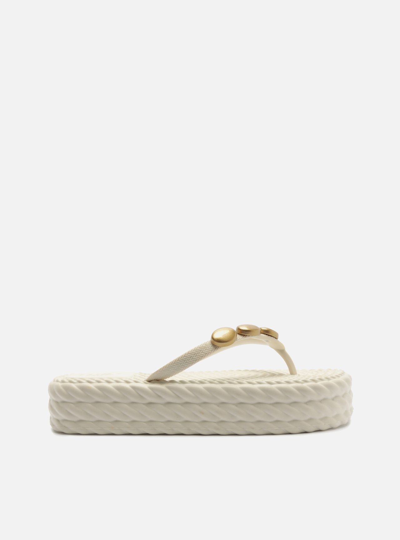Chinelo de Dedo Branca Flatform Metais Brizza — foto 1