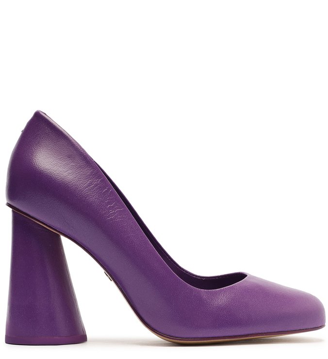 Scarpin Roxo Couro Salto Alto Piera [PRÉ VENDA]
