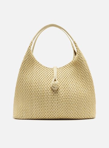 Bolsa Hobo Off White Couro Grande Tressê Lenny