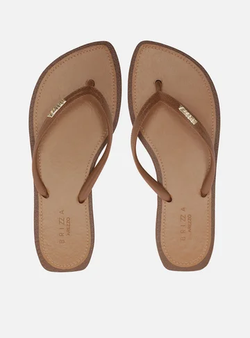 Arezzo — Chinelo de Dedo Marrom Recouro Flash Brizza