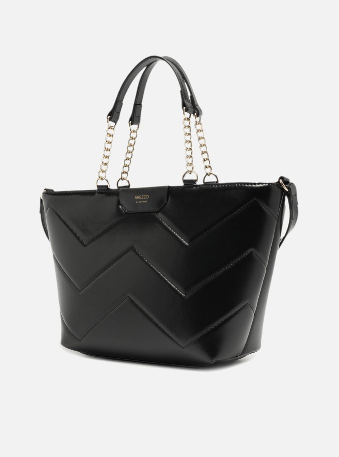 Bolsa Tote Preta Giorno Grande Matelassê