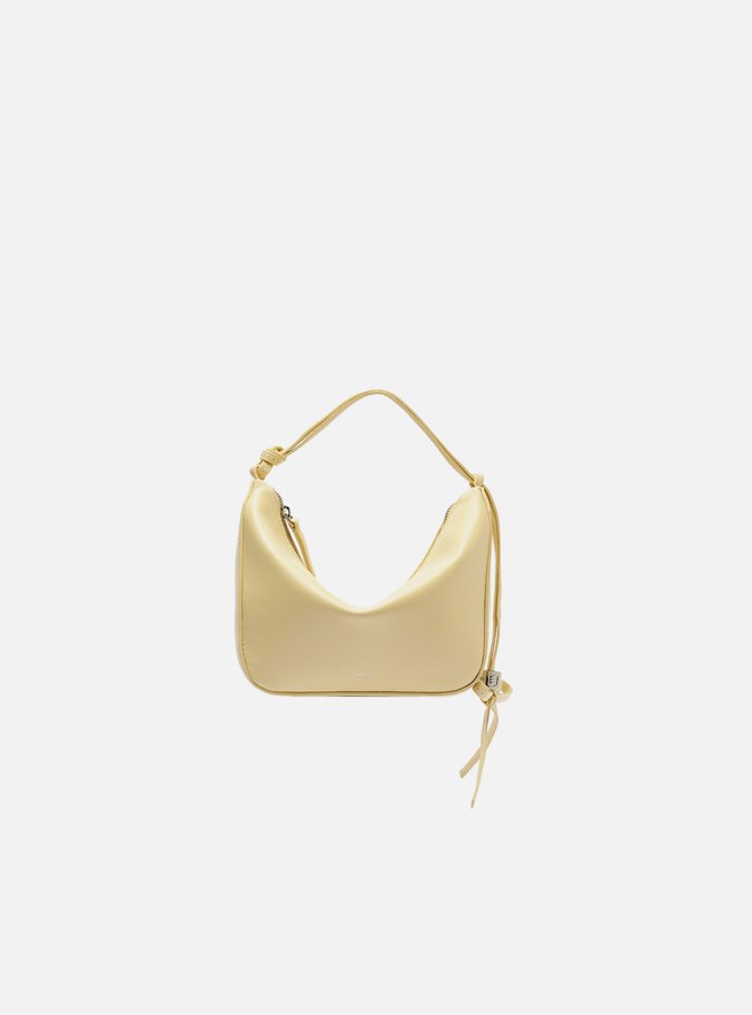 Bolsa Tiracolo Amarela Couro Pequena Alças Mix