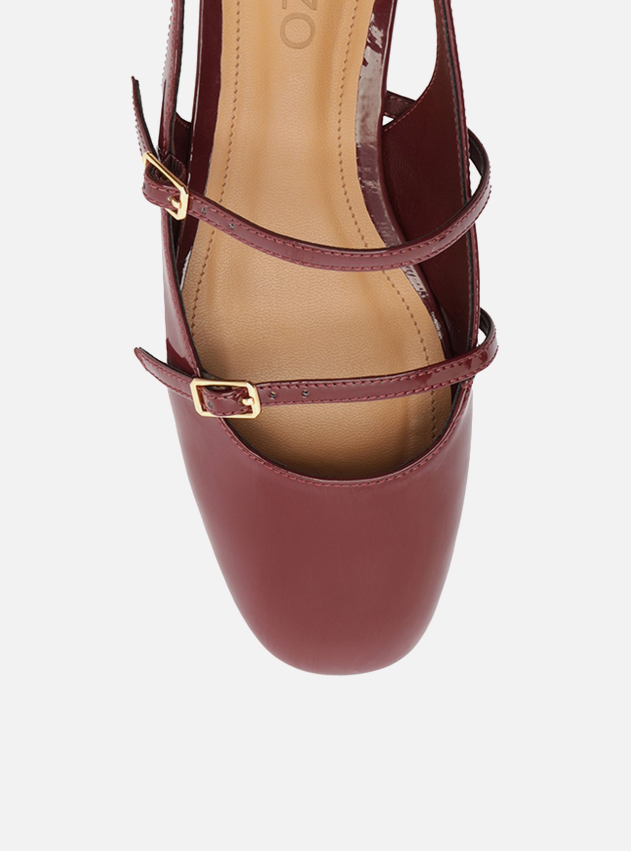 Sapatilha Vinho Verniz Tiras Slingback — foto 5