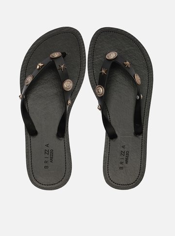 Chinelo de Dedo Preto Aplicações