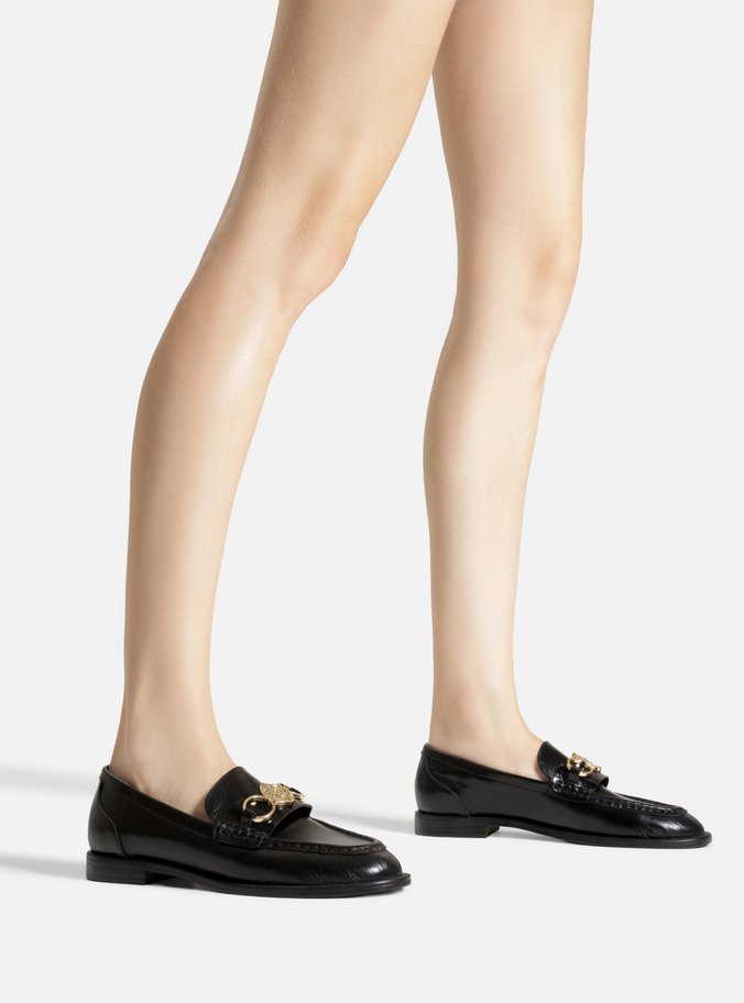 Mocassim Preto Couro Metal Heritage